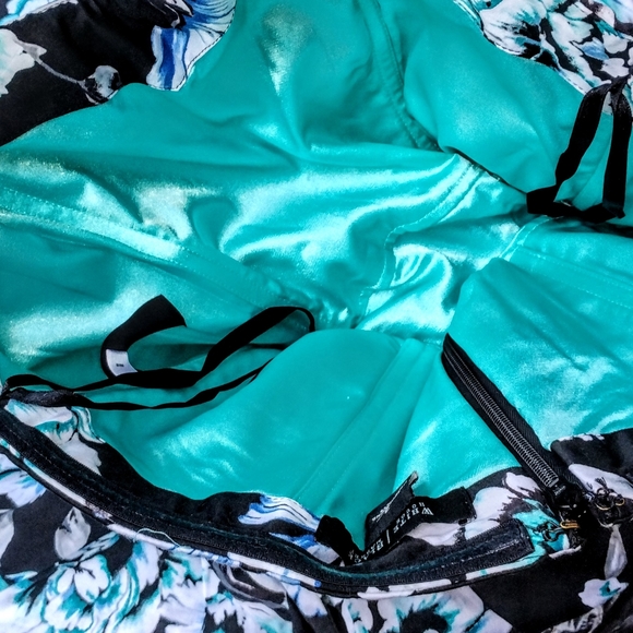 Anthropologie WHBM Black & Blue Strapless Floral Party Dress Machine Washable - Picture 3 of 10